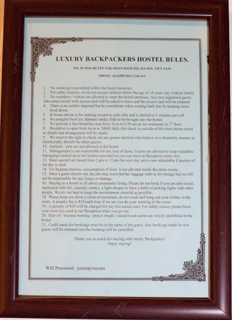 Luxury Backpakers Hotel Hanoï Extérieur photo